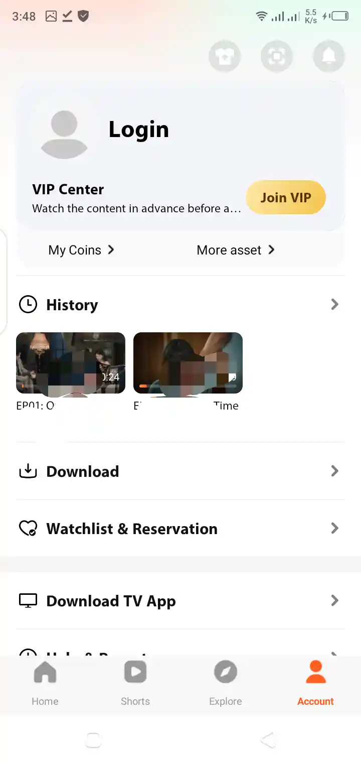 1Flex movie and TV categories screen